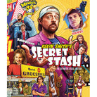 Hardcover of Kevin Smith's Secret Stash with protective jacket, published by Insight Editions, featuring comic book and pop culture themes.