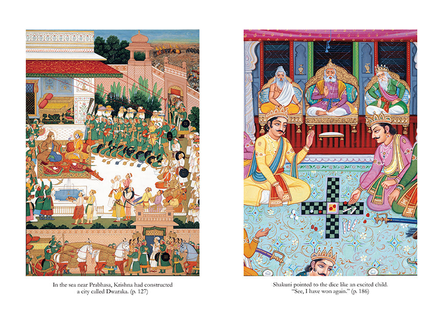 Hardcover edition of the Mahabharata with a protective jacket, featuring detailed cover artwork by Insight Editions.
