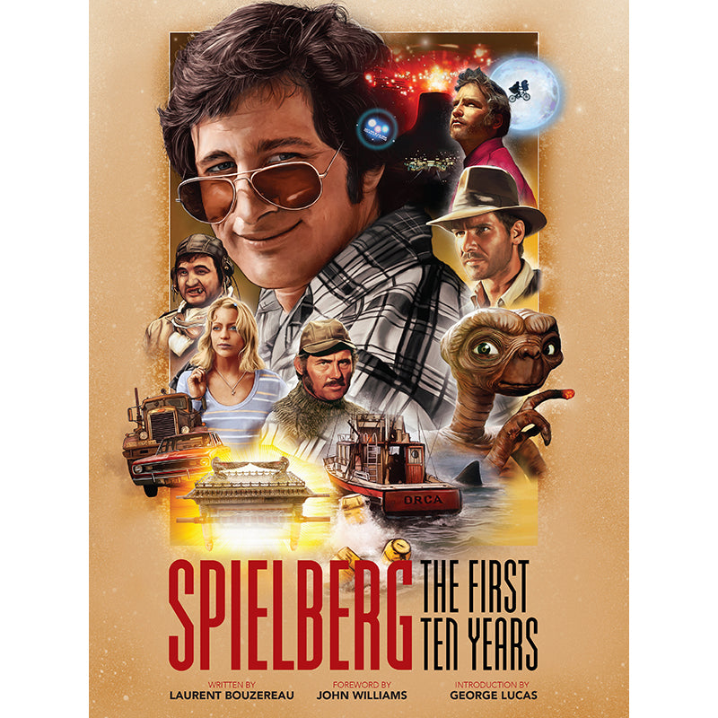 Hardcover edition of "Spielberg: The First Ten Years" with protective jacket by Insight Editions, featuring a film-themed cover design.