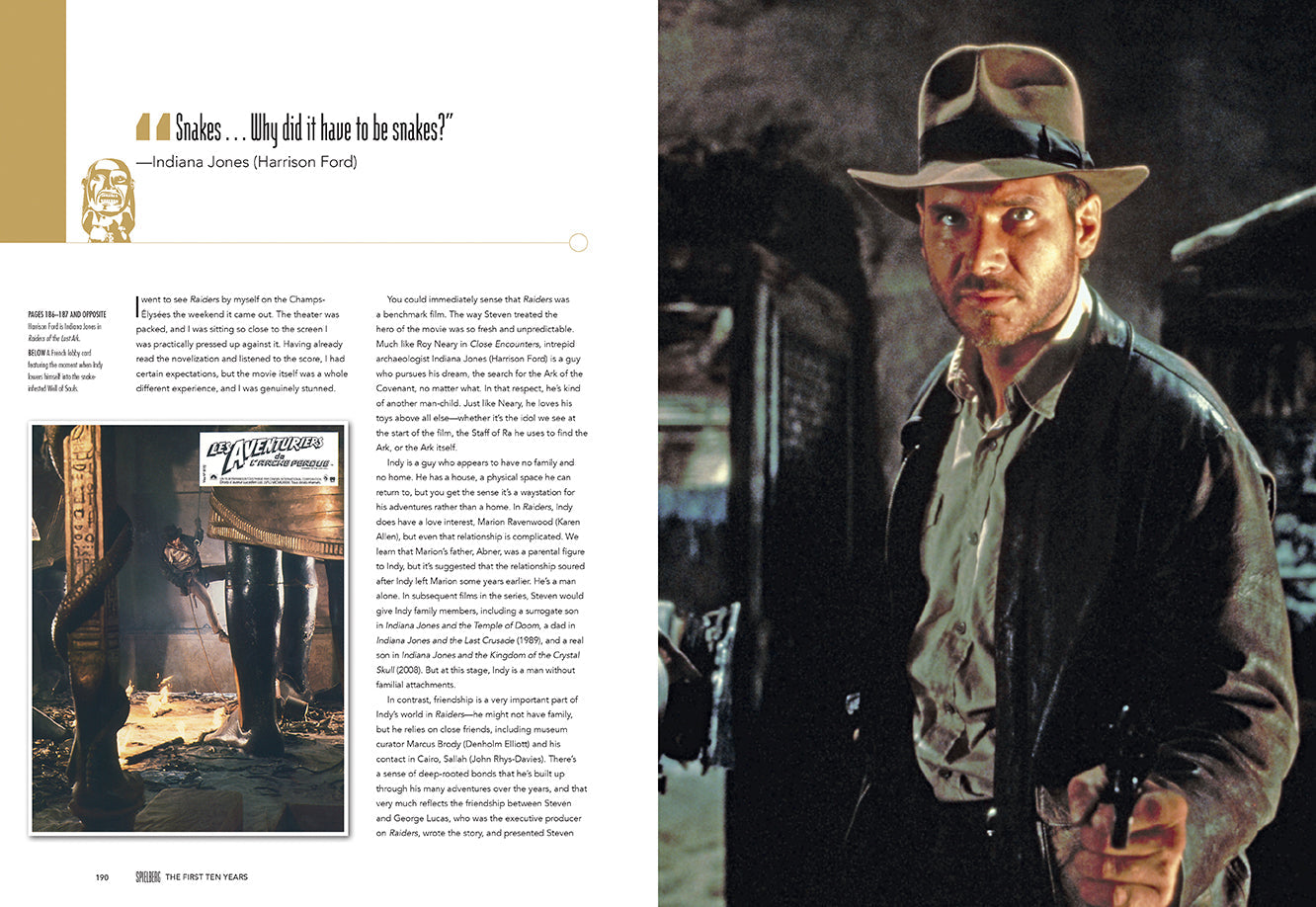 Hardcover edition of "Spielberg: The First Ten Years" with dust jacket by Insight Editions, featuring film memorabilia on the cover.