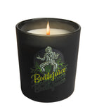 Beetlejuice glass candle by Insight Editions, featuring a decorative candle holder with Beetlejuice-themed design, perfect for home decor.