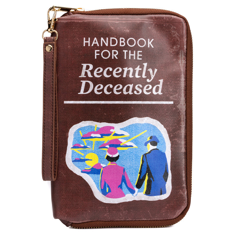 Beetlejuice Handbook for the Recently Deceased accessory pouch by Insight Editions, featuring spooky design and functional storage.