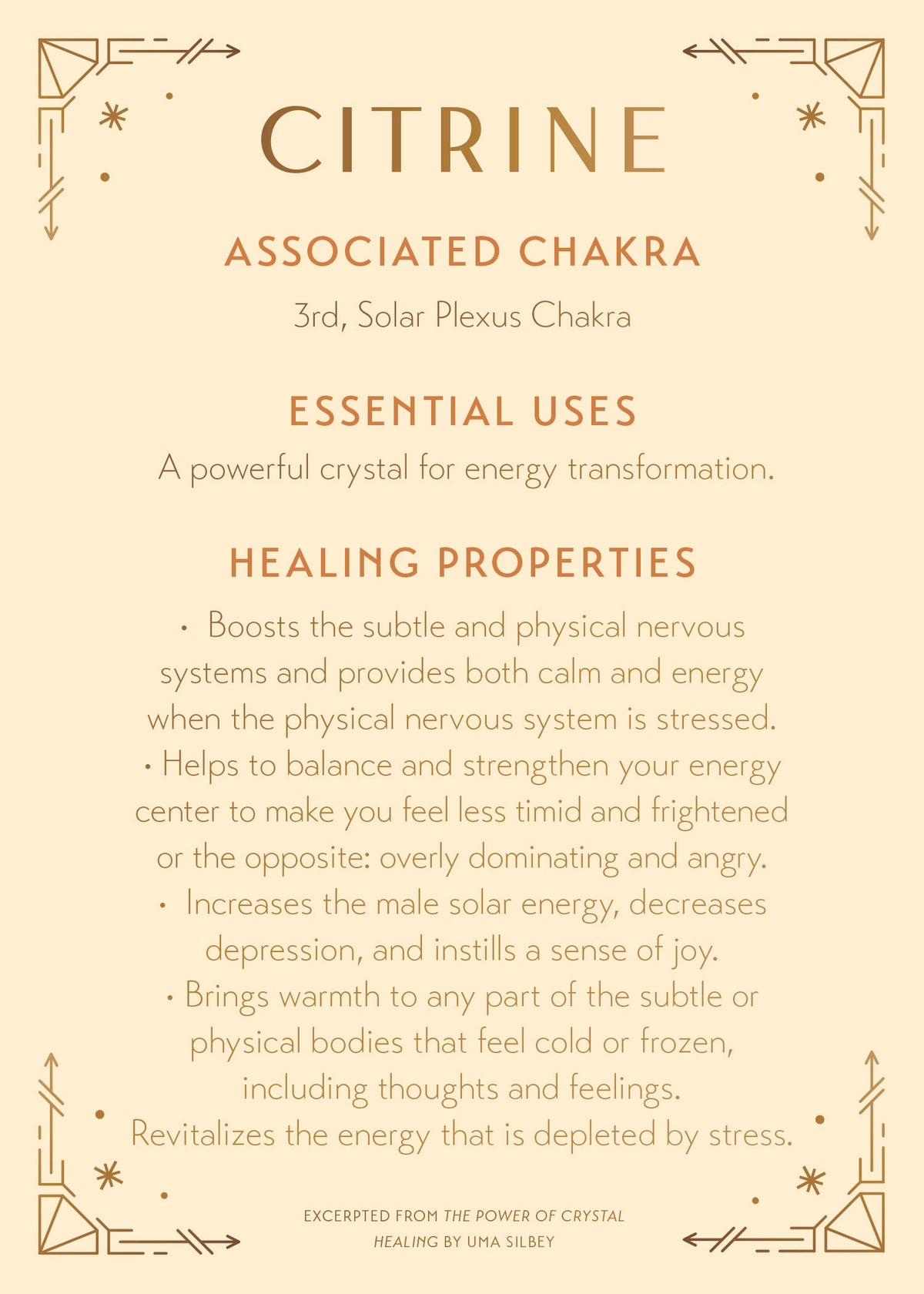 Citrine crystal healing scented glass candle in a clear jar with a lit wick, set on a decorative surface for home relaxation.