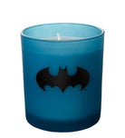 Batman glass candle from DC Comics by Insight Editions, featuring a detailed Batman design on a clear glass holder.