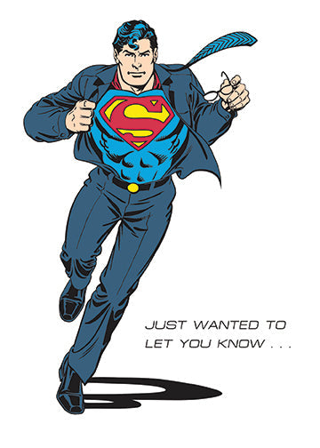 DC Comics Superman signature pop-up card by Insight Editions, featuring a detailed Superman illustration in a home decor style.