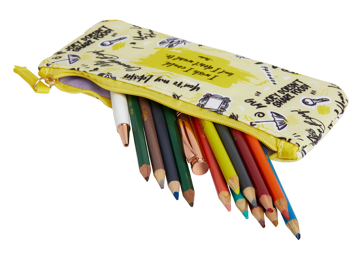 Friends pencil pouch by Insight Editions, featuring a colorful design with characters from the popular TV show, perfect for stationery storage.