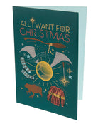 Harry Potter "All I Want For Christmas" embellished greeting card, Insight Editions home decor item with festive design.