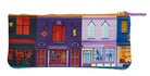Interior view of the Harry Potter Exploring Diagon Alley pencil pouch by Insight Editions, featuring colorful design and multiple compartments.