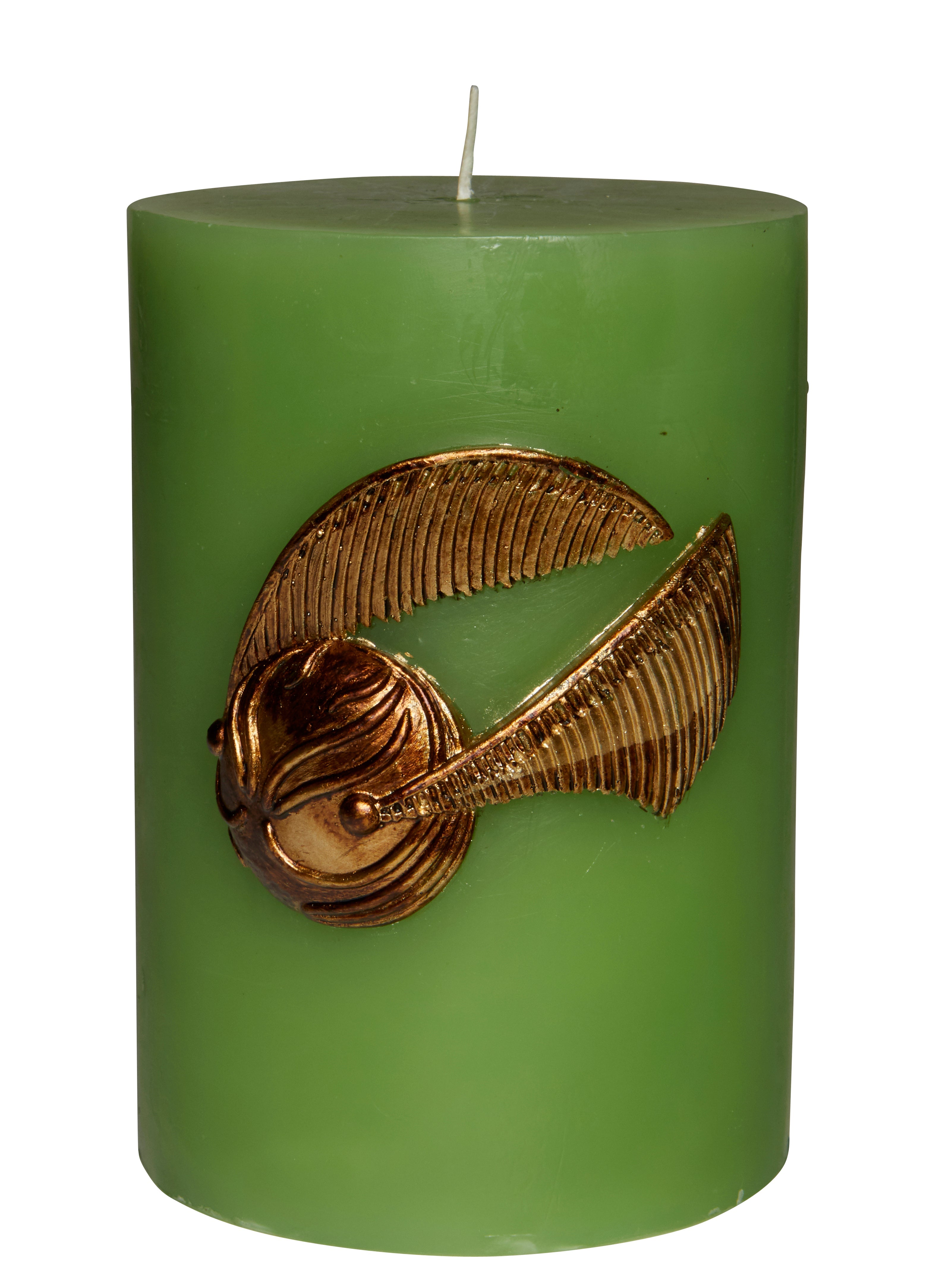 Harry Potter Golden Snitch sculpted insignia candle by Insight Editions, detailed home decor featuring a magical flying snitch design.