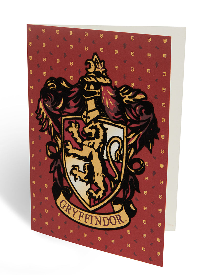 Harry Potter Gryffindor embellished greeting card for all occasions, featuring iconic house emblem and detailed design.