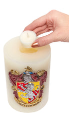 Gryffindor insignia sculpted candle from Harry Potter series, featuring detailed house crest on a decorative home decor item.