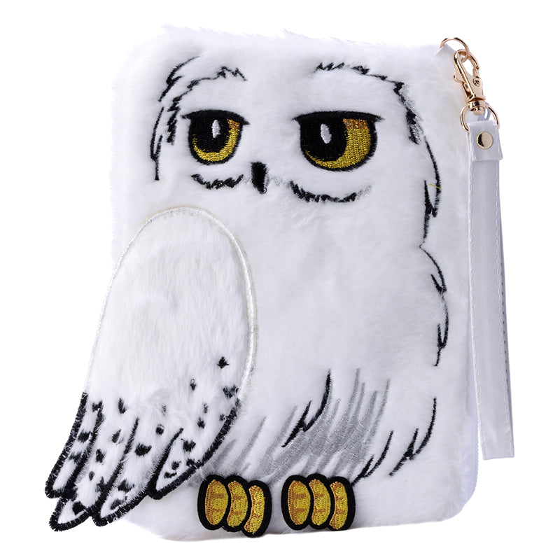 Harry Potter Hedwig plush accessory pouch by Insight Editions, soft plush bag featuring the iconic snowy owl from the Harry Potter series.