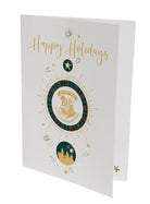 Harry Potter Hogwarts Crest holiday embellished greeting card by Insight Editions, featuring magical crest design on textured paper.
