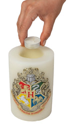 Harry Potter Hogwarts sculpted insignia candle from Insight Editions, featuring detailed Hogwarts crest design for home decor.