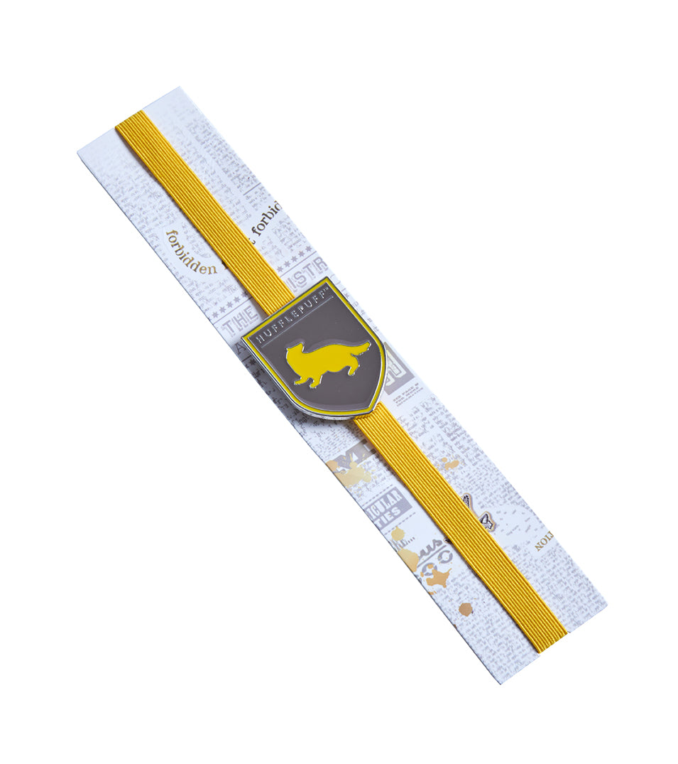 Harry Potter Hufflepuff enamel charm bookmark with Hufflepuff crest and yellow enamel accents, ideal for book lovers.