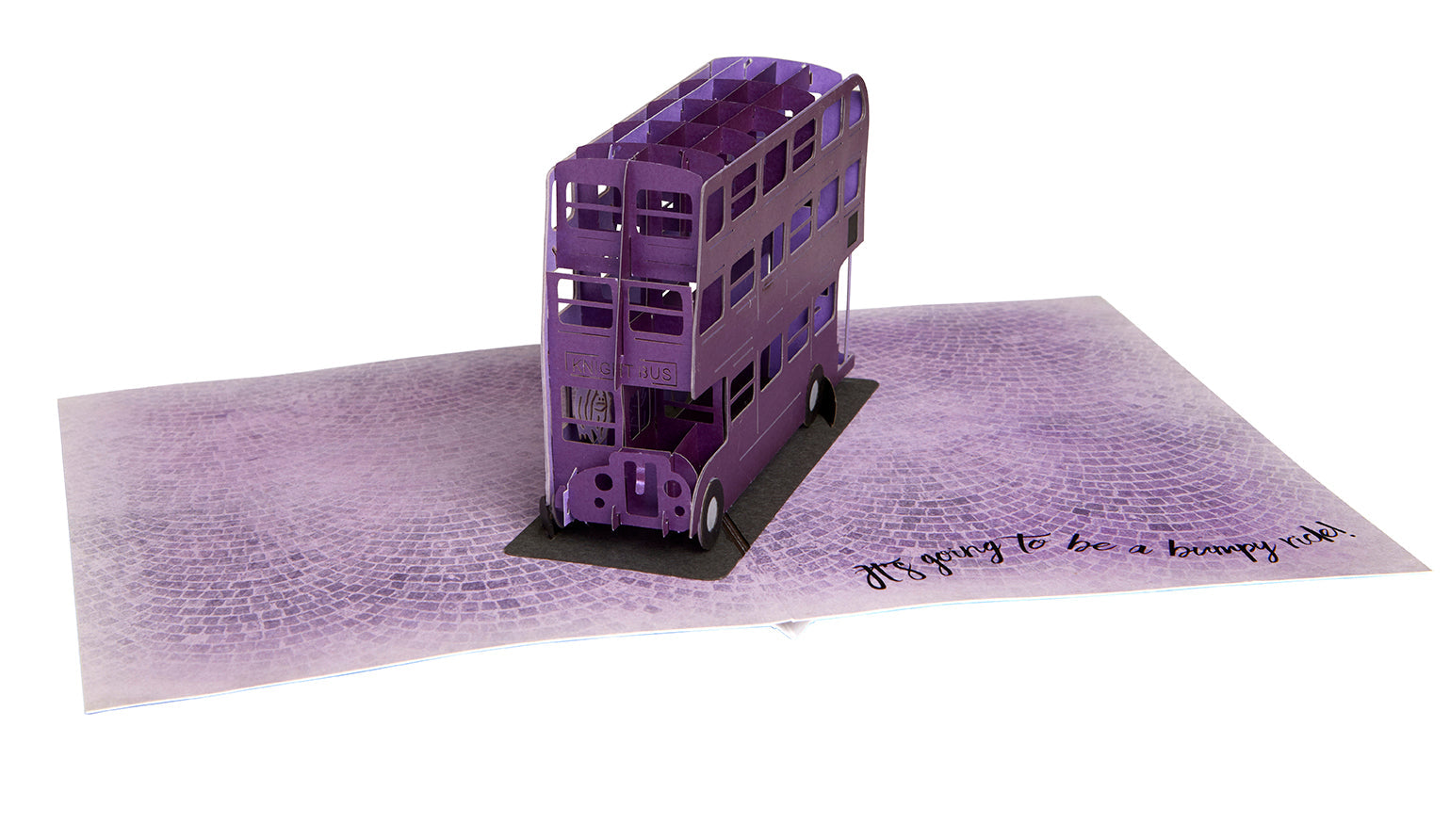 Harry Potter Knight Bus signature pop-up card from Insight Editions, featuring detailed wizarding transport imagery.