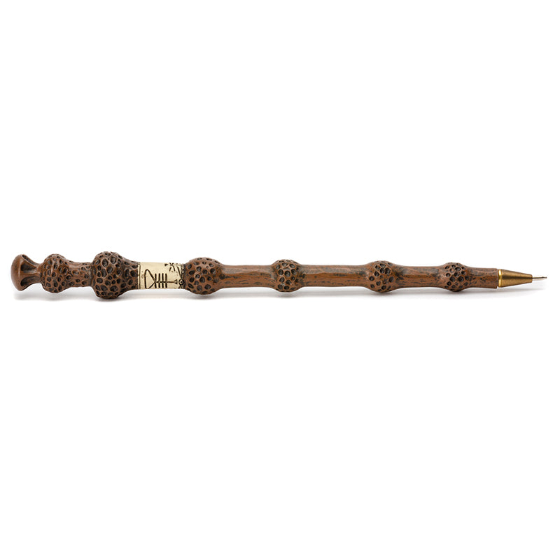 Harry Potter Ollivanders pouch and Elder Wand pen set from Insight Editions, featuring a pouch and themed wand pens on display.