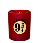 Harry Potter Platform 9-3/4 glass votive candle by Insight Editions, decorative home candle with Harry Potter-themed design.