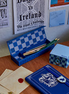 Harry Potter Ravenclaw magnetic pencil box with house crest and blue design, ideal for organizing stationery at home.