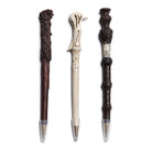 Set of three Harry Potter wand pens from Insight Editions, featuring detailed designs resembling magical wands for home or office use.