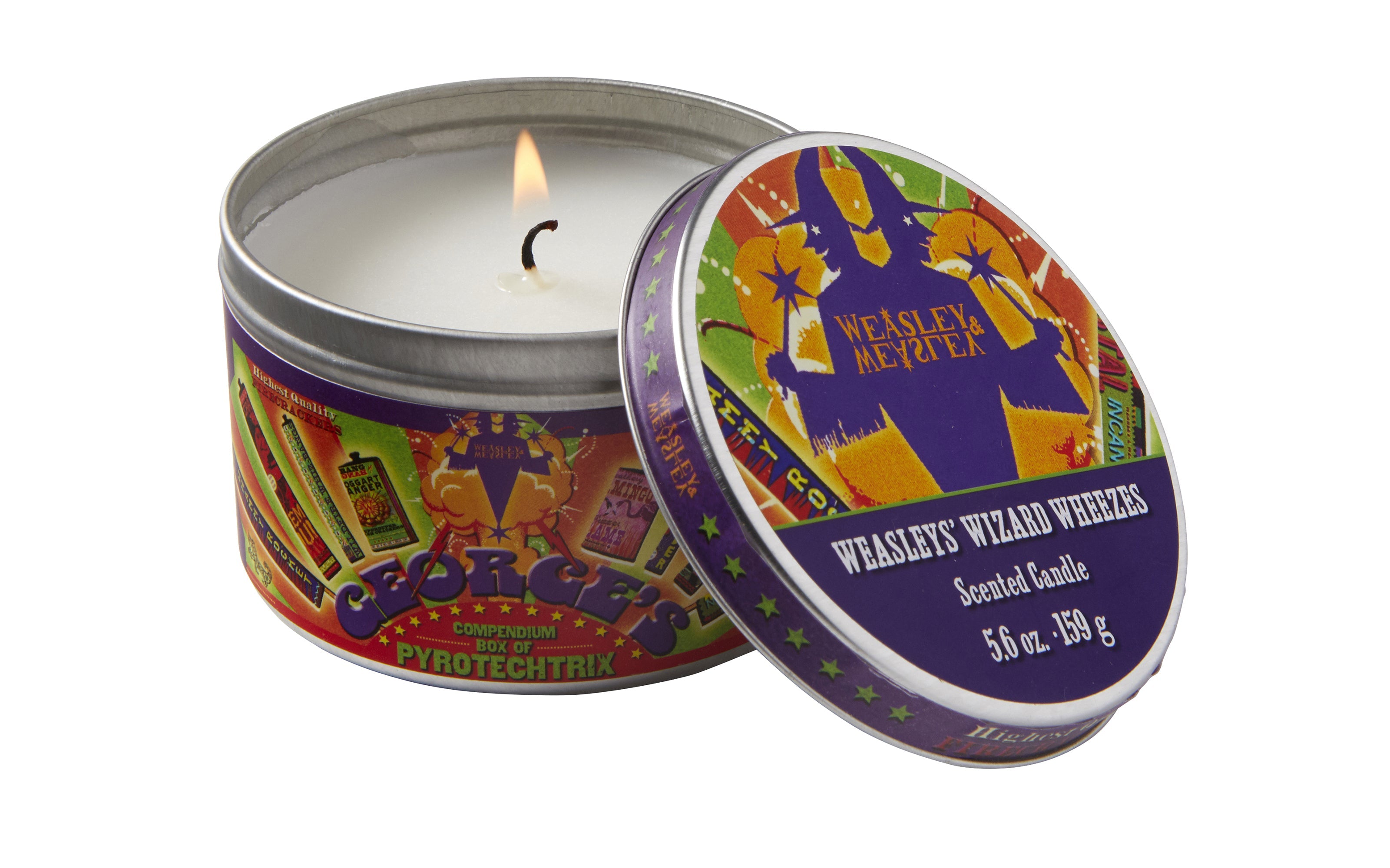 Harry Potter Weasleys' Wizard Wheezes mint scented candle, 5.6 oz, home decor with magical theme from Insight Editions