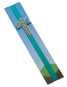 Minecraft diamond pickaxe enamel charm bookmark from Insight Editions, featuring a detailed pixelated pickaxe design.