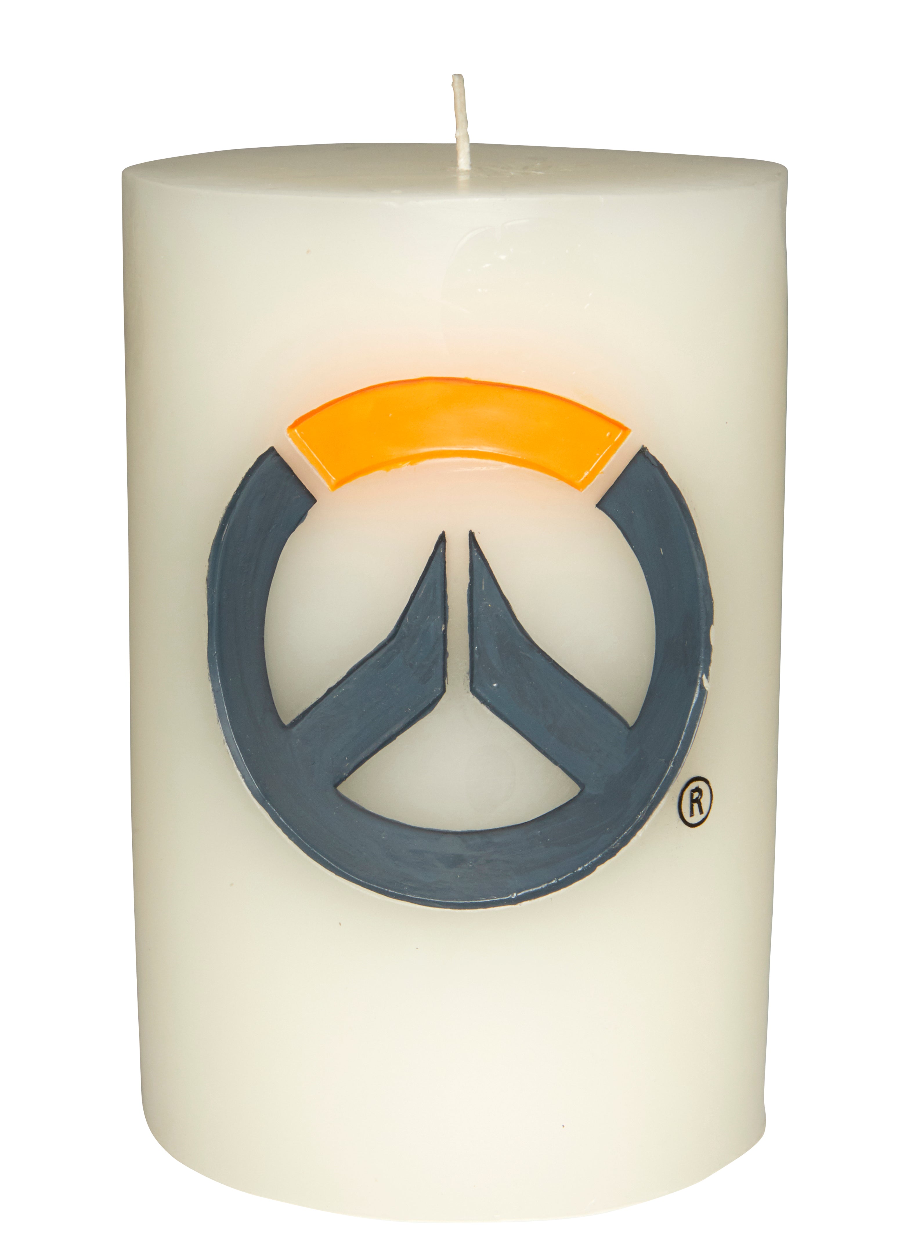 Sculpted Insignia candle from Overwatch by Insight Editions, featuring detailed gaming insignia design for home decor.