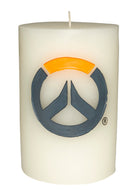 Sculpted Insignia candle from Overwatch by Insight Editions, featuring detailed gaming insignia design for home decor.