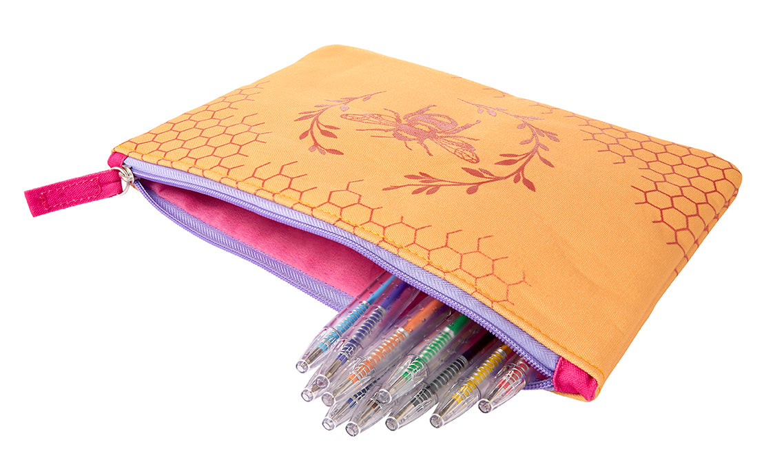Queen Bee Accessory Pouch from Insight Editions, a stylish home goods storage accessory with bee-themed design.