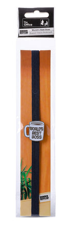 Enamel charm bookmark featuring "World's Best Boss" from The Office, with a decorative charm and colorful design.
