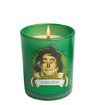 Glass votive candle featuring The Wizard of Oz Scarecrow design, ideal for home décor and ambiance.