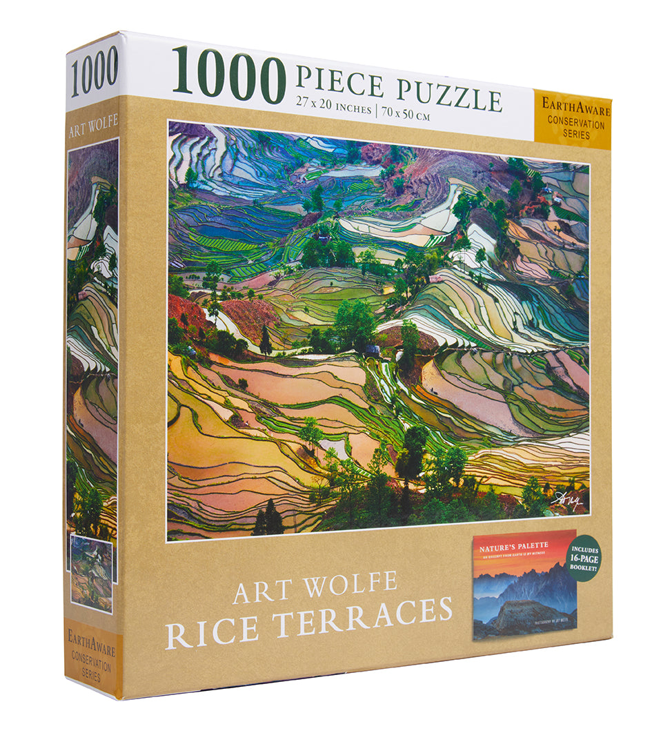 Art Wolfe Rice Terraces art kit from Insight Editions featuring vibrant landscape images and creative supplies.