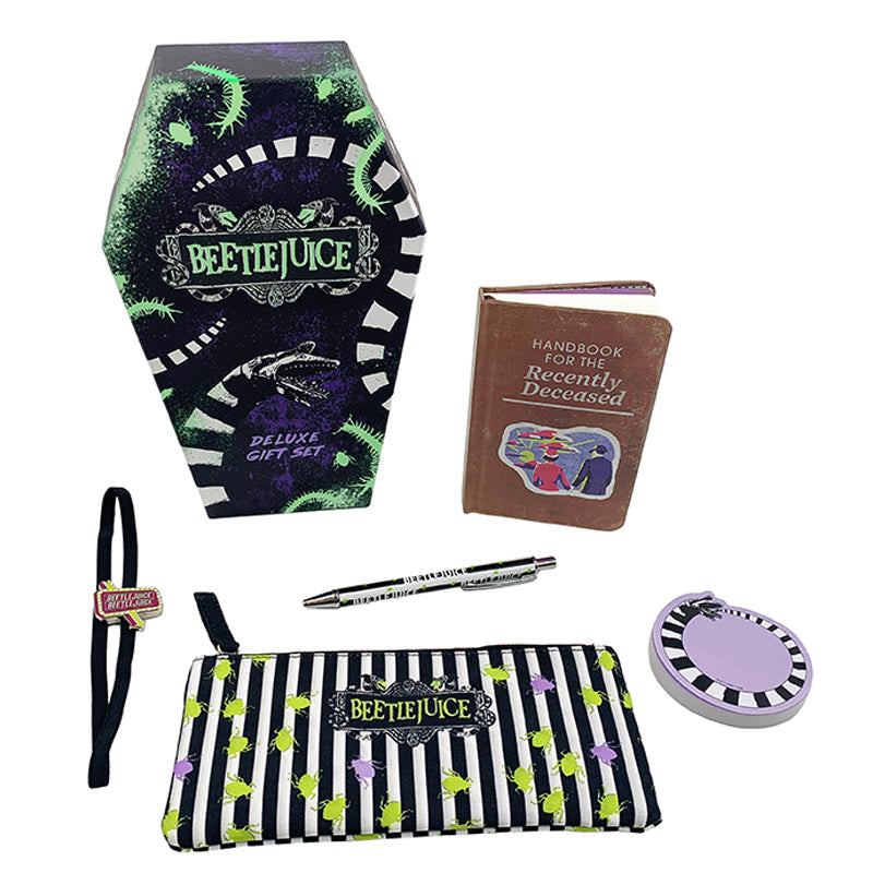 Beetlejuice Deluxe Gift Set kit by Insight Editions, featuring themed collectibles and memorabilia inspired by the Beetlejuice movie.
