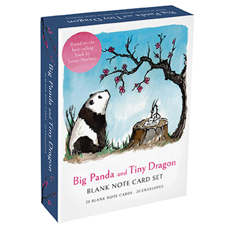 Boxed set of 20 Big Panda and Tiny Dragon greeting cards by Insight Editions, featuring colorful panda and dragon illustrations.