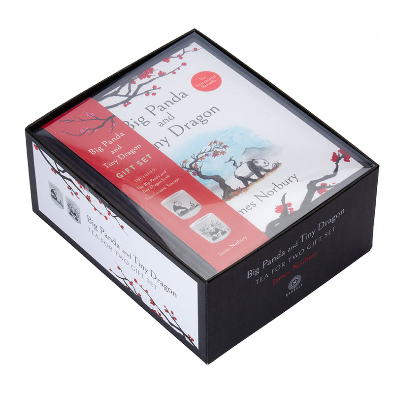 Insight Editions Big Panda and Tiny Dragon Tea for Two gift set kit with illustrated packaging and tea accessories.