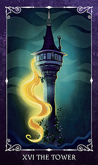 Disney Villains Tarot Deck and Guidebook kit by Insight Editions, featuring illustrated cards and a detailed instruction guide.