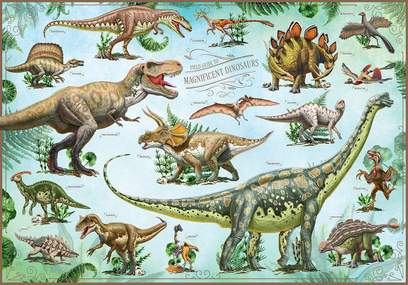 Insight Editions dinosaur kit featuring a colorful field guide with illustrations of magnificent dinosaurs and educational content.