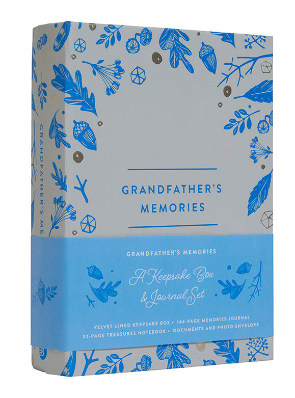 Insight Editions grandfather's memories keepsake box and journal set, featuring a decorative box and writing journal for treasured memories.