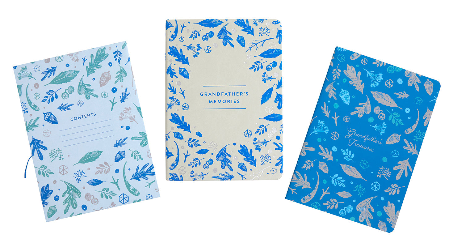 Insight Editions keepsake box and journal set for grandfather's memories, featuring a durable wooden box and vintage-style journal.