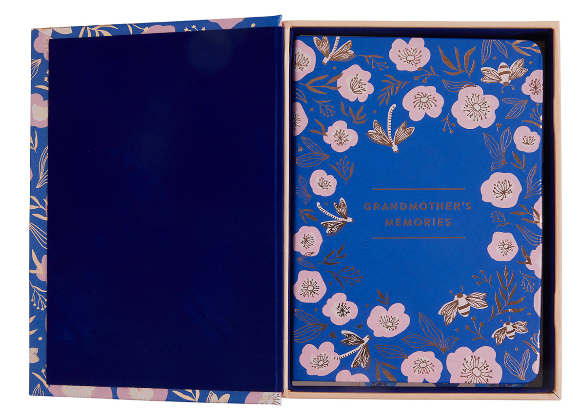 Insight Editions keepsake box and journal set for Grandmother's Memories, a heartfelt family keepsake kit.