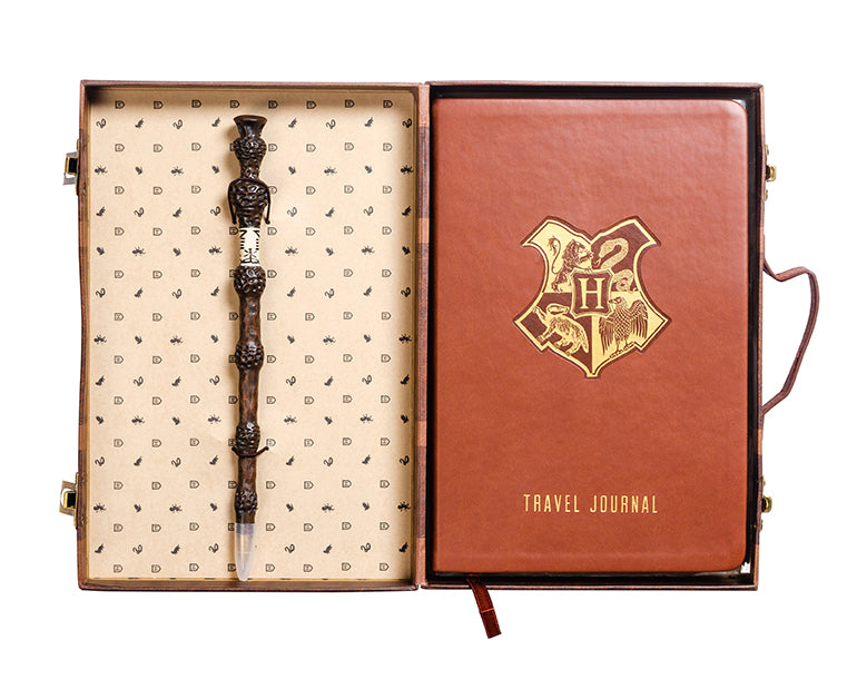 Harry Potter Back to Hogwarts Travel Set kit by Insight Editions, featuring wizard-themed accessories and collectible items.