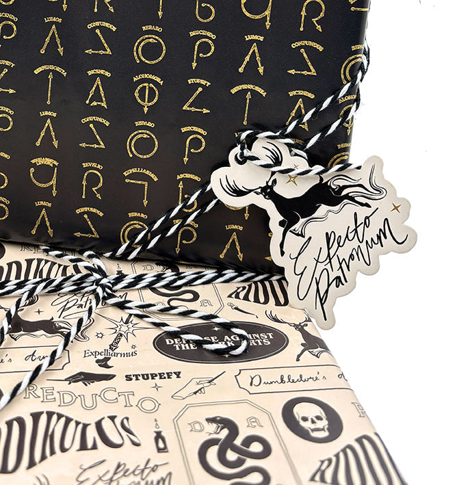 Harry Potter Dark Arts gift wrap and stationery set by Insight Editions, featuring magical designs and themed paper and accessories.