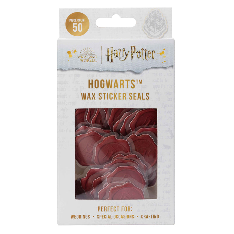 Set of 50 Harry Potter Hogwarts sticker seals from Insight Editions, featuring magical designs and iconic house crests.