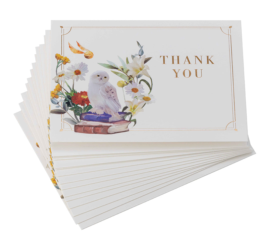 Set of 30 Harry Potter Magical World thank you boxed cards by Insight Editions, featuring wizard-themed designs and enchanting artwork.