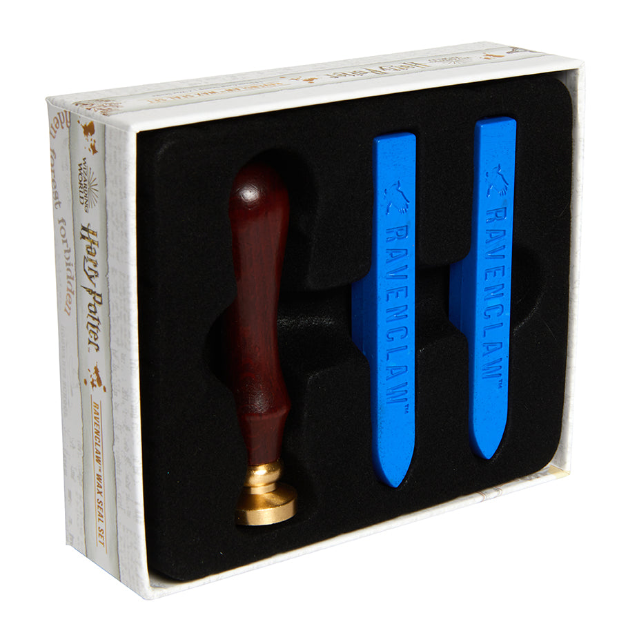 Harry Potter Ravenclaw wax seal set kit with blue wax sticks and custom Ravenclaw emblem for sealing letters and crafts.