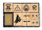 Harry Potter Welcome to Hogwarts rubber stamp set by Insight Editions, featuring magical designs and iconic Hogwarts symbols.