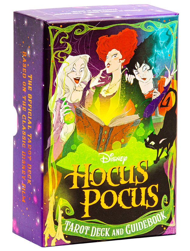 Hocus Pocus Tarot Deck and Guidebook kit by Insight Editions featuring themed cards and a detailed instruction guide.