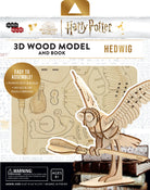 Harry Potter Hedwig 3D wood model and book kit by IncrediBuilds, featuring detailed Hedwig owl and instructional book.
