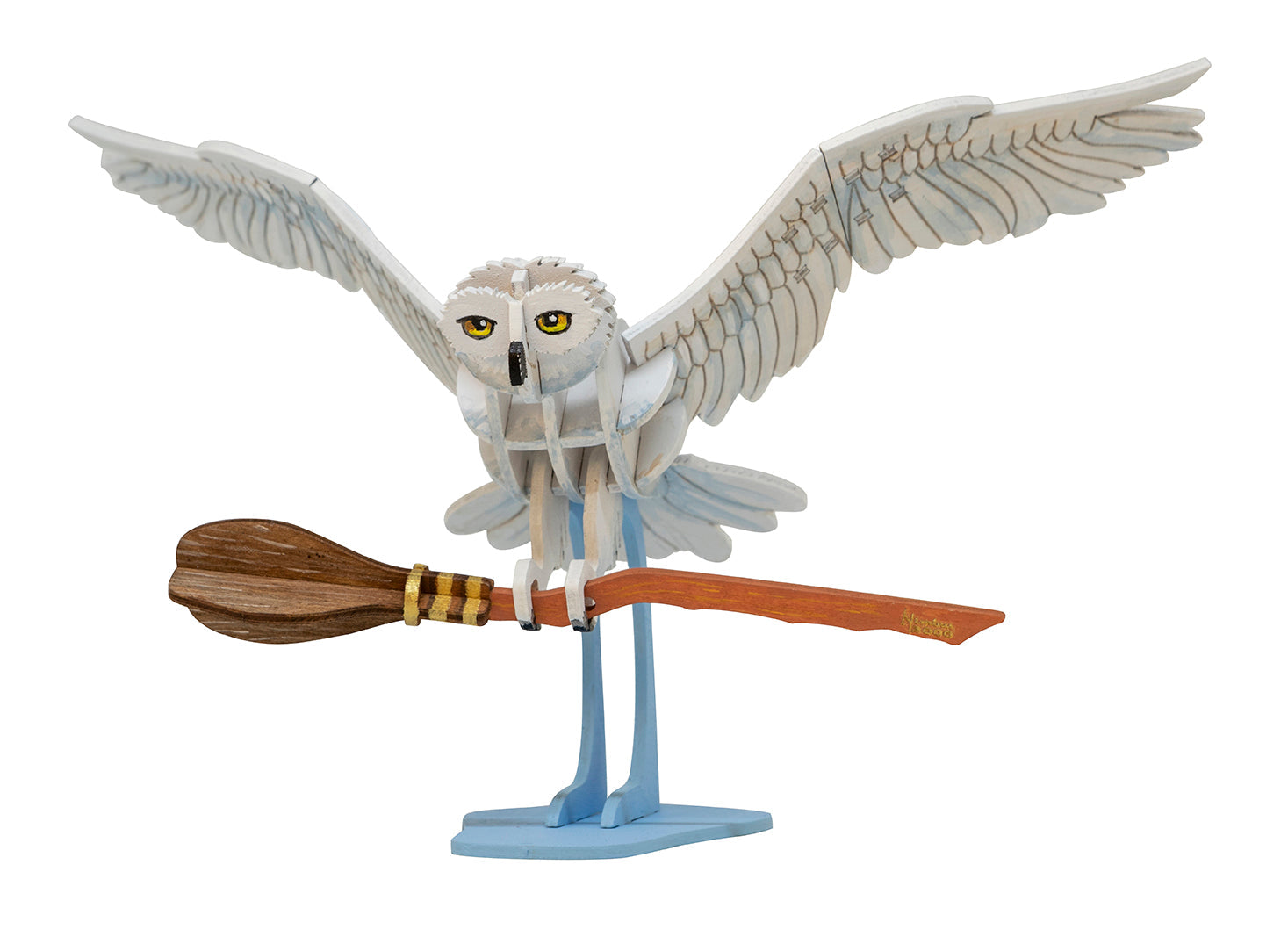 IncrediBuilds Harry Potter Hedwig 3D wood model kit with instruction book, featuring detailed Hedwig owl design from Insight Editions.