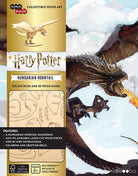 IncrediBuilds Harry Potter Hungarian Horntail kit featuring a deluxe book and 3D wooden model of the Hungarian Horntail dragon.